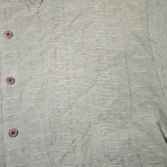 Tommy Bahama Short Sleeve 100% Silk Button Up Shirt in Green Men's‎ Size XL - Picture 3 of 4